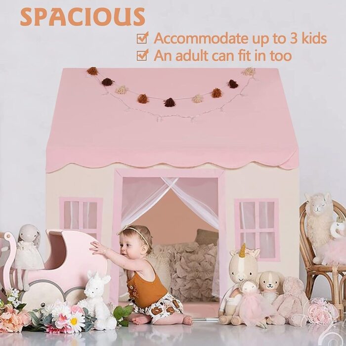 Large Kids Tent with mat and Star Lights - Image 2
