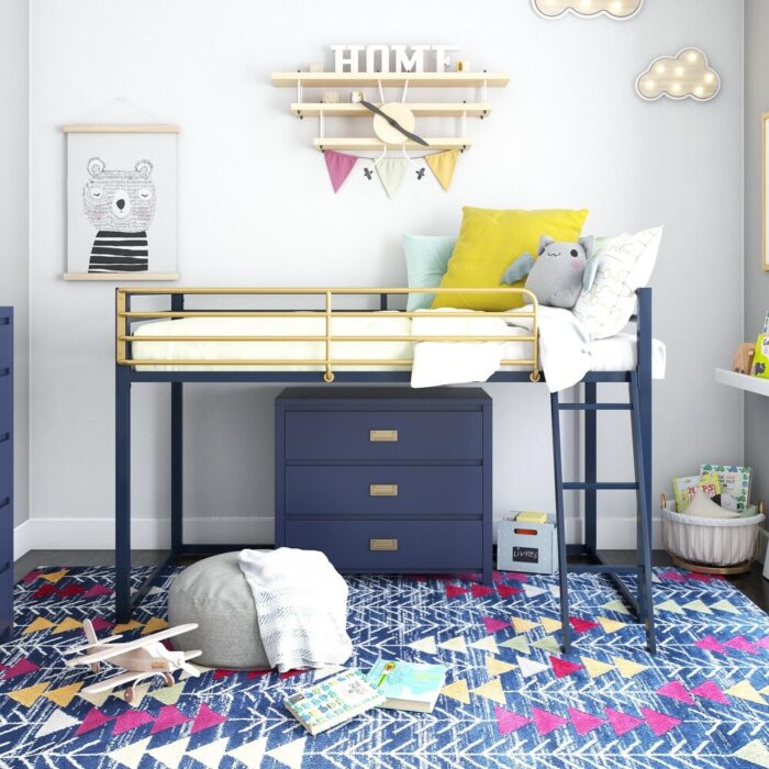 Little Seeds Monarch Hill Haven Twin Size Metal Junior Loft Bed - Image 2