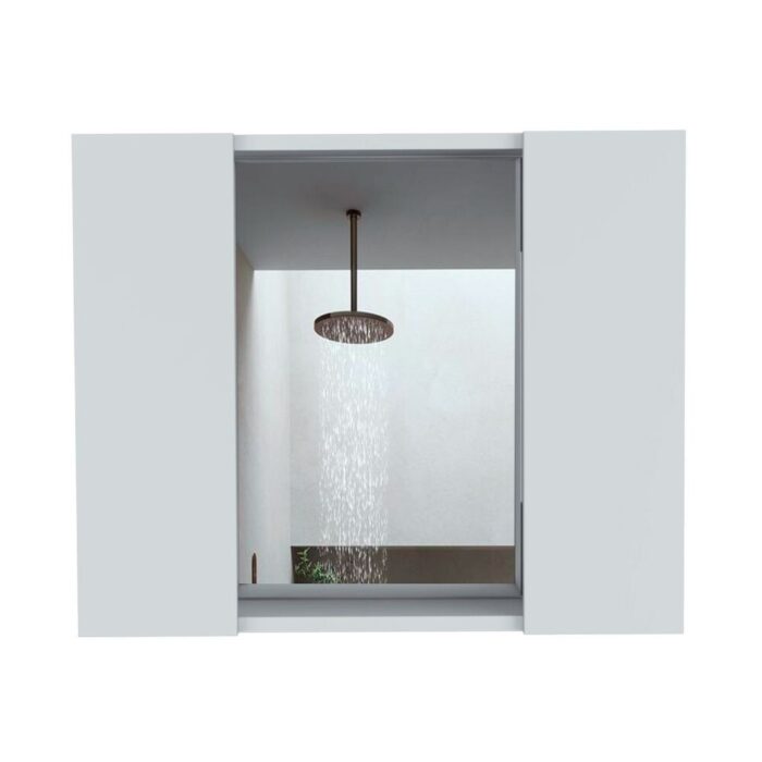 23.6" Bathroom Medicine Cabinet with Mirror, Slim Double Door Bathroom Vanity Cabinet Wall Mounted - Image 2