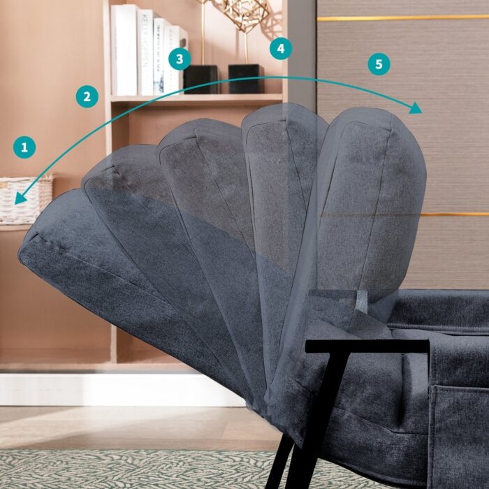 Mixoy Adjustable Rocking Chair,Modern Lounge Nursery with Iron Frame - Image 2