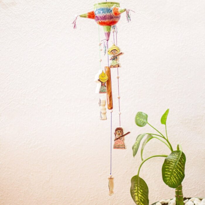 Novica Handmade Piñata Party Ceramic Wind Chime - Image 2