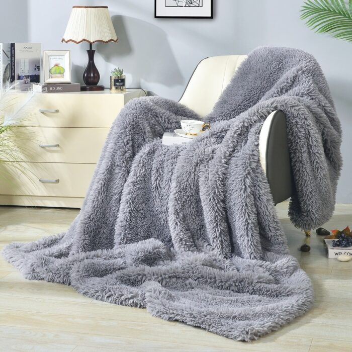 Shaggy Long FauxFur Throw Blanket - Image 2