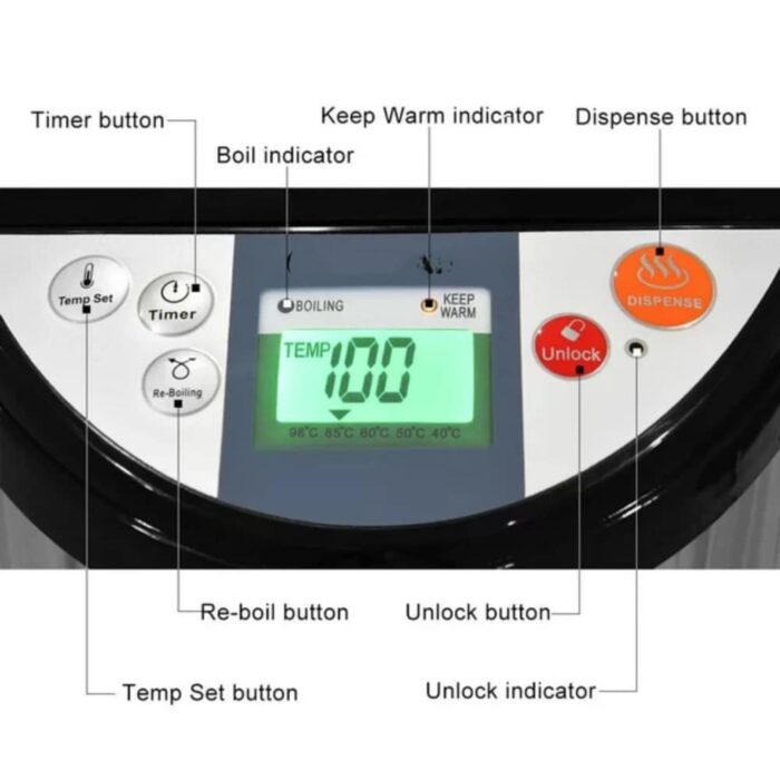 5-Liter LCD Water Boiler and Warmer Electric Hot Pot Kettle Hot Water Dispenser - Image 2
