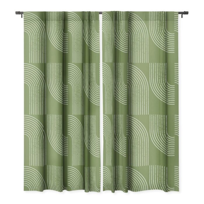 Sheila Wenzel-Ganny Sage Green Minimalist Blackout Window Curtain - Image 2