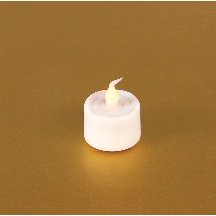 LED Flickering Tea Light w/6 Hr Timer (Set of 12) 1"H Plastic (2 CR2450 Lithium Batt Incld.)