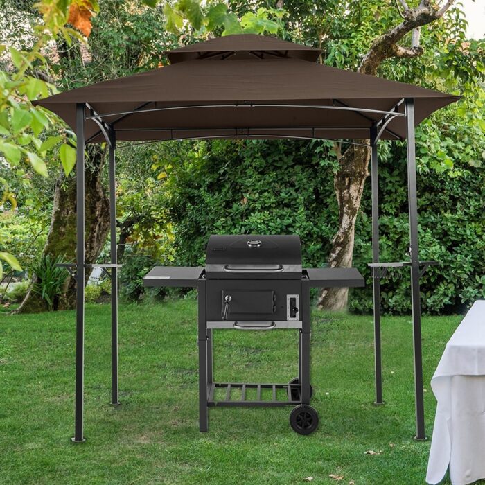 Outdoor Grill Gazebo Shelter Tent, Double Tier Soft Top Canopy