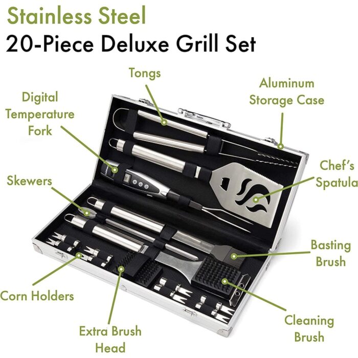 20-Piece BBQ Tools Aluminum Carrying Case - Image 2