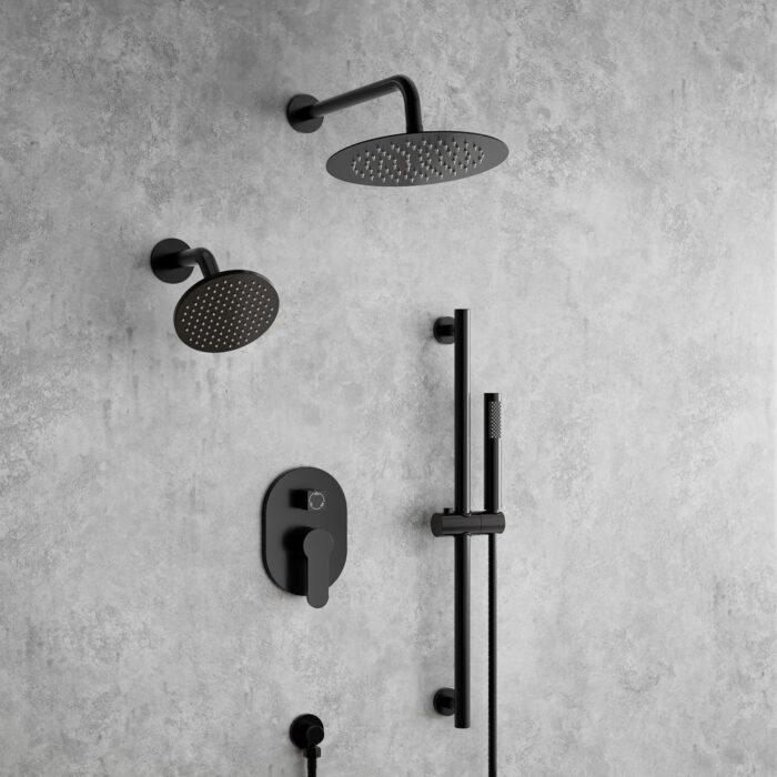 EVERSTEIN Dual Heads 10" & 6" Rain Shower System with Adjustable Height Handheld Slide Bar