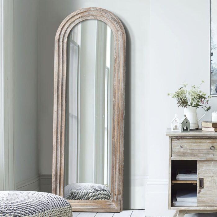 Vintage Wood Framed Dressing Mirror Floor Mirror Farmhouse - Image 2