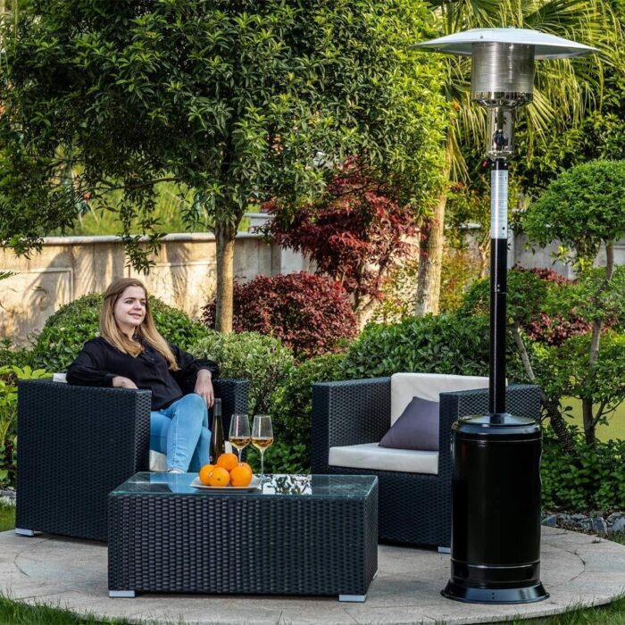 Outdoor Patio Propane Heater with Portable Wheels - N/A
