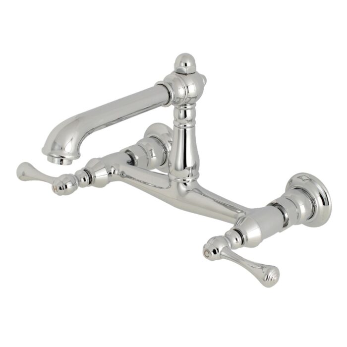 English Country Two-Handle 2-Hole Wall Mount Bathroom Faucet - Image 2