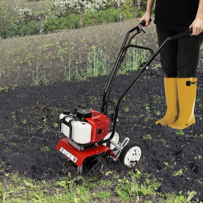 Mini Tiller Cultivator 52CC Petrol Engine Powerful Machine - 11.61*15.75*47.2inch