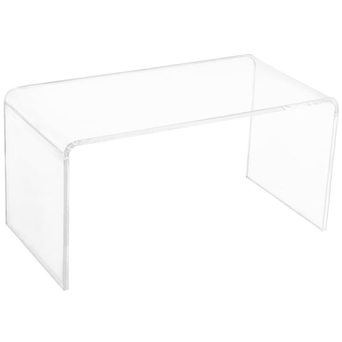 HomCom 32" Long Rectangle All Acrylic 20mm Thick Waterfall Coffee Table, Clear - Image 2