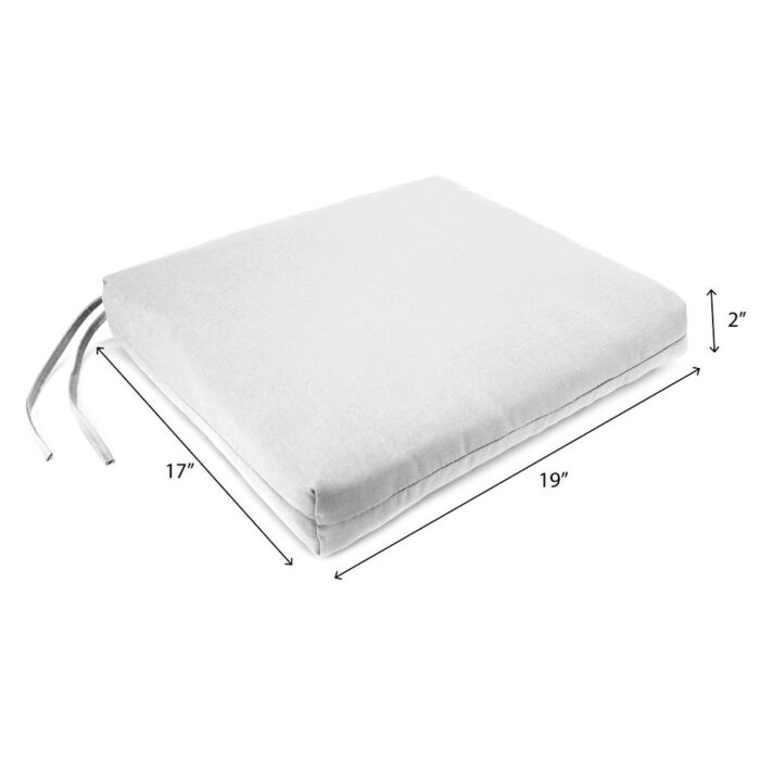 Sunbrella 19" x 17" Outdoor Seat Cushion with Ties (Set of 2) - 17'' L x 19'' W x 2'' H