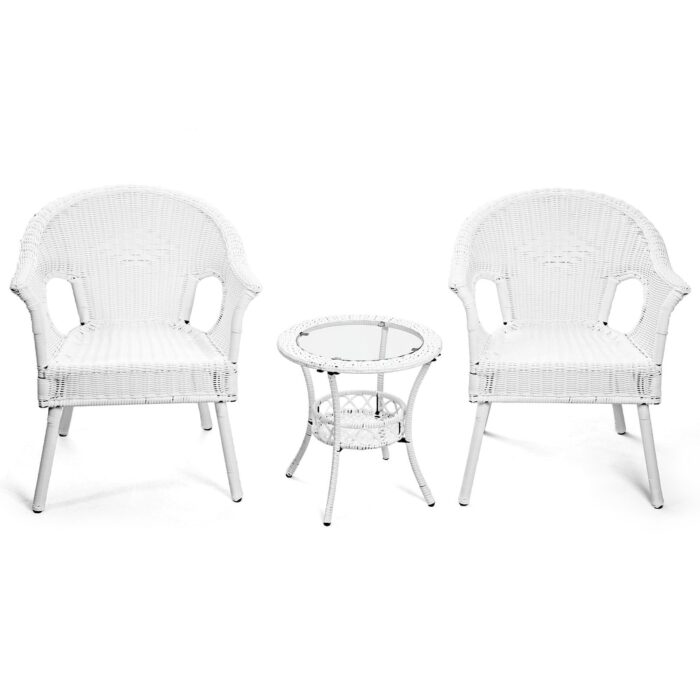 Cozywor 3-Piece Outdoor Wicker Patio Bistro Chair Set - Image 2