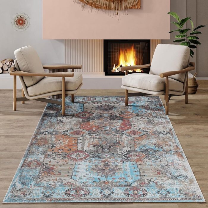 3' x 5' Rugs Machine Washable Area Rug with Non Slip Backing