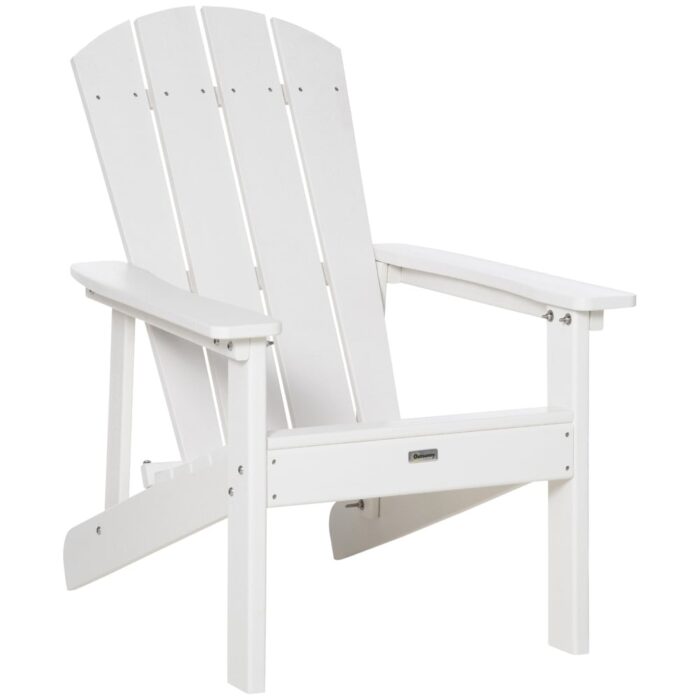 Outsunny Plastic Adirondack Chair, HDPE Fire Pit Chair with High Back for Backyard, Garden - Image 2