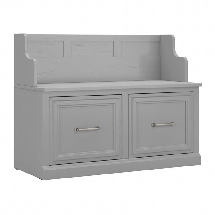Woodland 40W Entryway Bench with Doors by Bush Furniture - Image 2