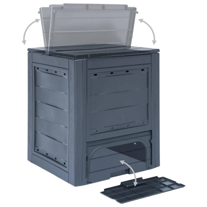 vidaXL Garden Composters 3 pcs Gray 23.6"x23.6"x28.7" 206.1 gal - Image 2