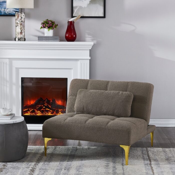 Classic Convertible Multi-functional Futon Chair,Single Sofa Bed,Multi-angle Adjustable Backrest
