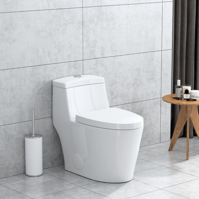 One piece dual flush elongated 12'' rough in toilet (Seat include) - N/A