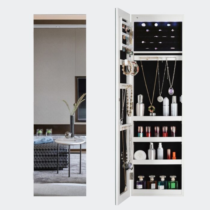 Full Mirror Jewelry Storage Cabinet