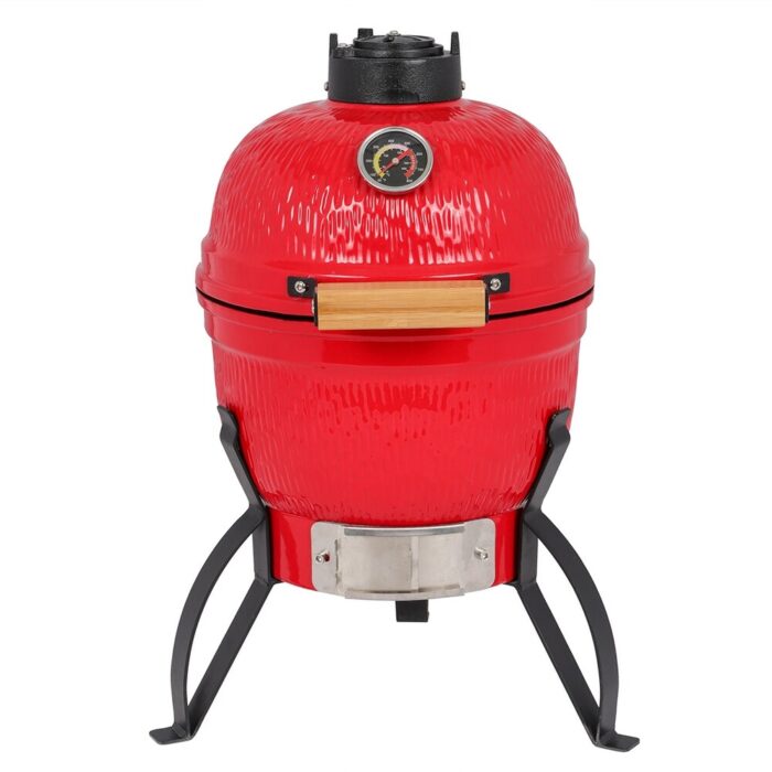 13 inch Round Ceramic Charcoal Grill,Red - Image 2