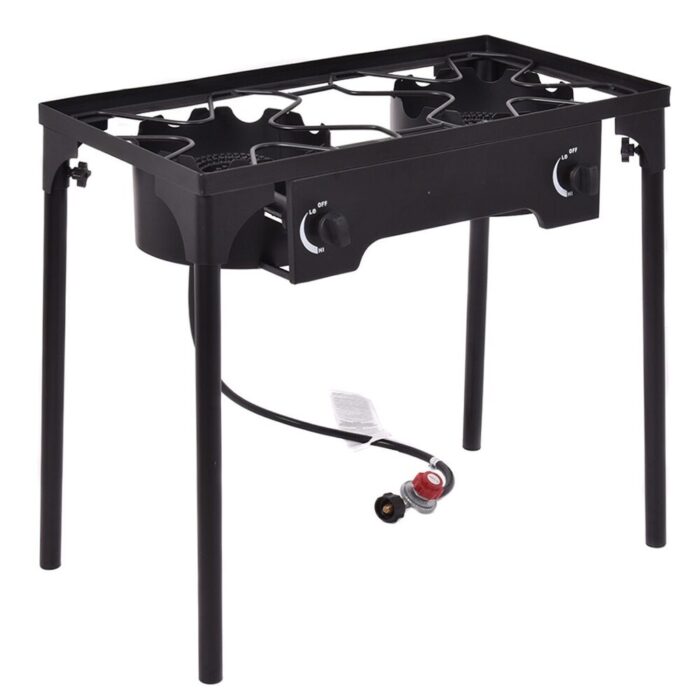 High-Performance 150,000 BTU Double Burner Outdoor Stove for BBQ and Grill - 31" x 16" x 28.5" - Image 2