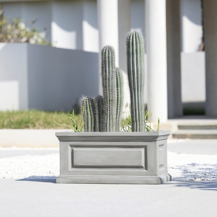 Gray Rectangular MgO Box Planter - 14.76" H x 31.3" W x 14.76" D - Image 2