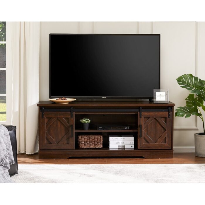 Farmhouse Sliding Barn Door TV Stand - Image 2