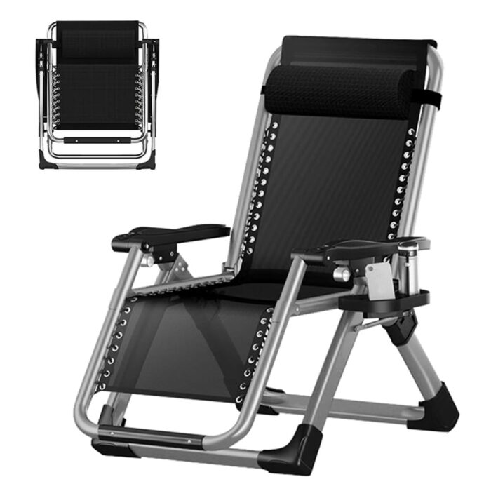 Portable Zero Gravity Chair, Folding Outdoor Patio Recliner, Grey