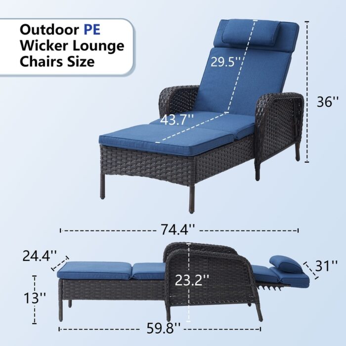 Patio Lounge Chairs Single Lounge Chaise - Image 2
