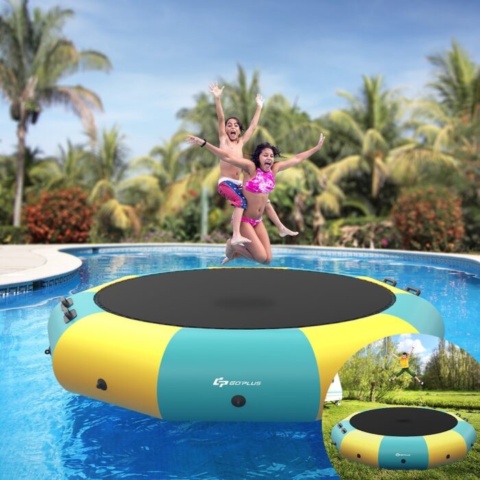 Goplus 12FT Inflatable Water Bouncer Splash Padded Water Trampoline - See Details
