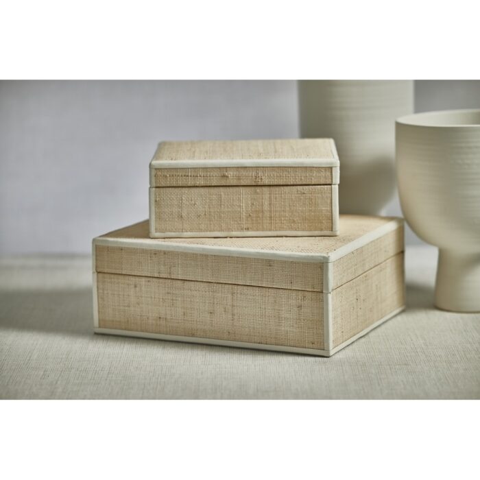 Reggio Natural Fiber Raffia Decorative Box - Image 2