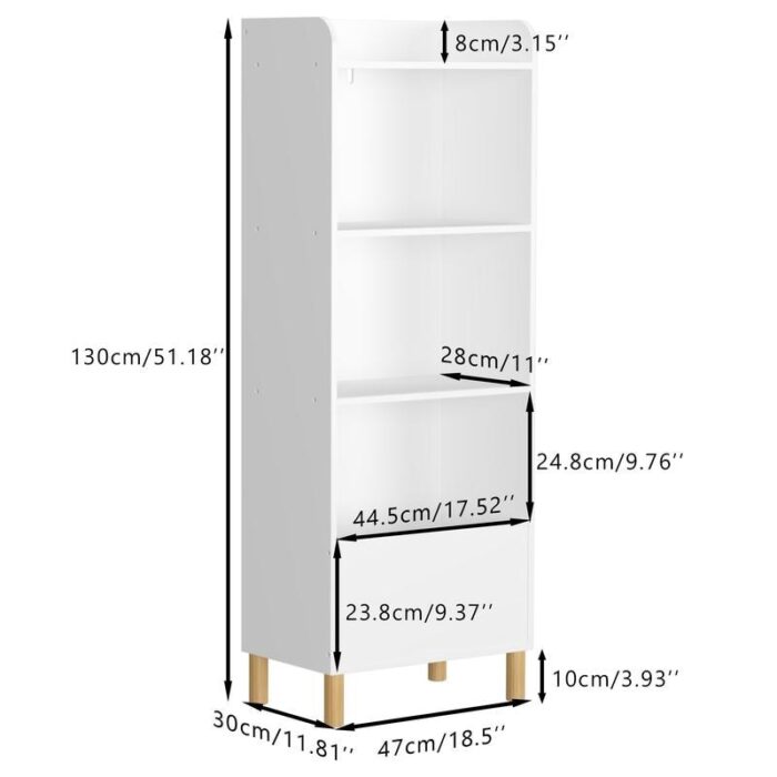 Kids 4-Tier Bookcase, Children's Book Display, Bookshelf Toy Storage Cabinet Organizer for Children's Room, Playroom, Nursery - Image 2