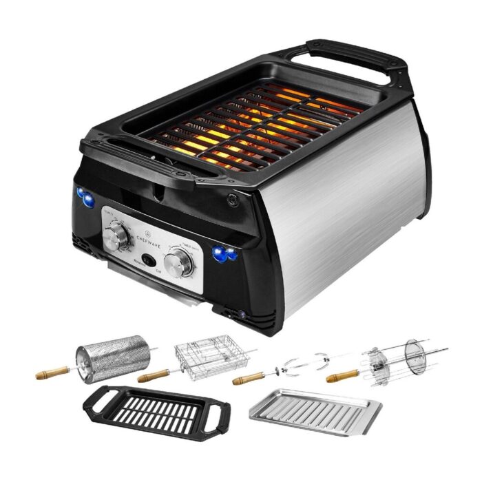 ChefWave Sosaku Smokeless Infrared Rotisserie Indoor Tabletop Grill - 18.9" x 14.2" x 7.9" - Image 2