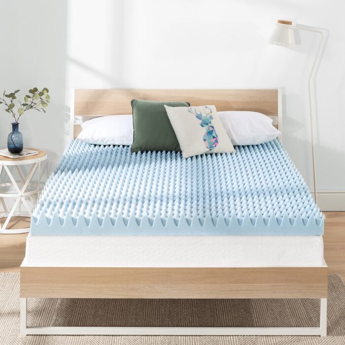4 Inch Gel Egg Crate Memory Foam Bed Topper - Crown Comfort - Image 2