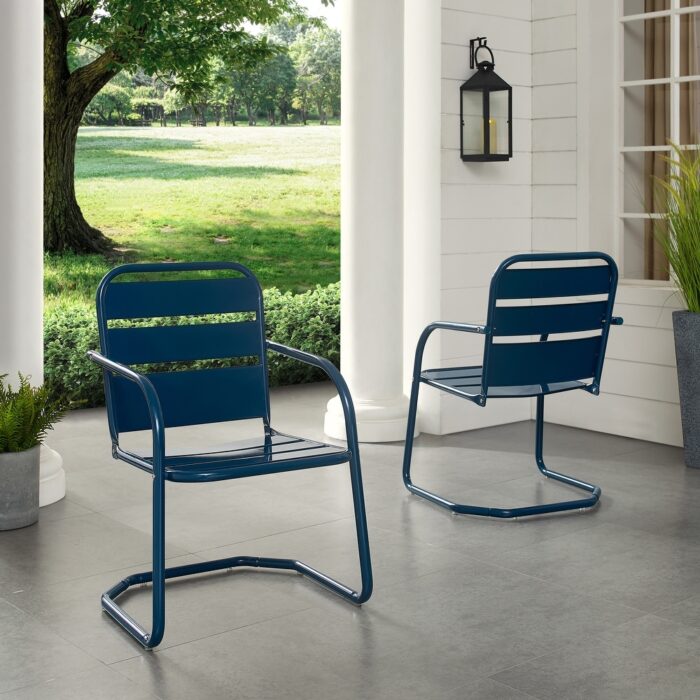 Brighton 2pc Outdoor Metal Armchair Set - 22.88 W x 23.63 D x 33.25 H - Image 2