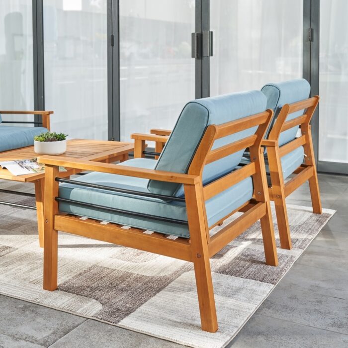 Gloucester Contemporary Patio Wood Sofa Club Chair - Image 2