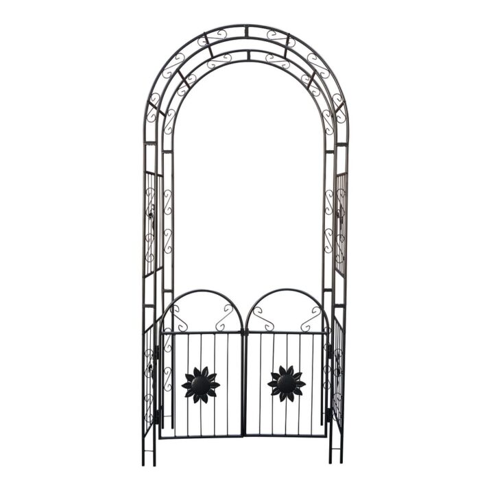 Metal Garden Arch with doors Garden Arbor