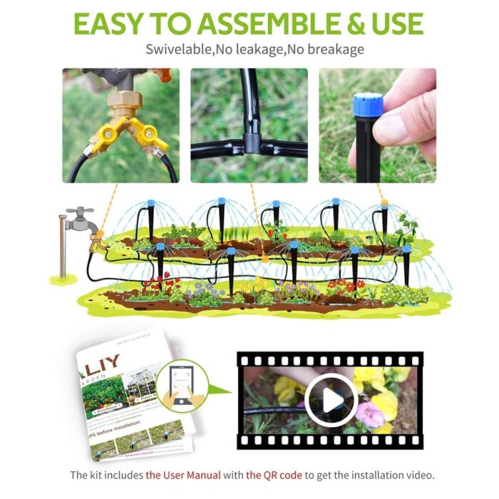 100ft Drip Irrigation Kit Plant Watering System - Image 2
