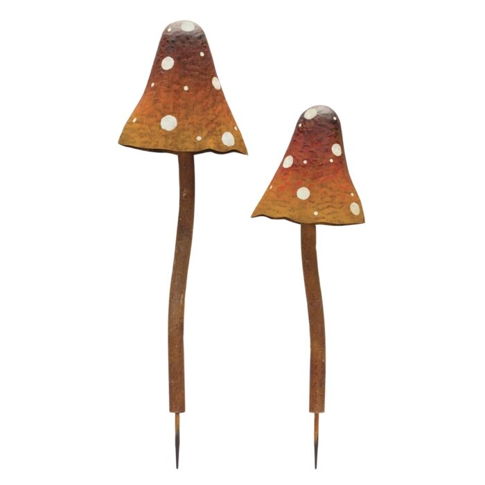 Mushroom Stake (Set of 2) - 9"L x 4.75"W x 32"H