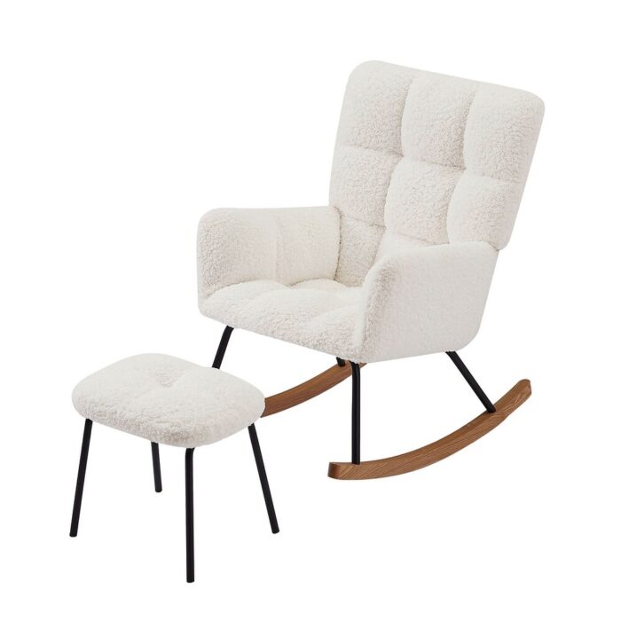 Lounge Recliner Chair Rocking Chair Armchair for Mom and Baby Modern Glider Chair - Image 2