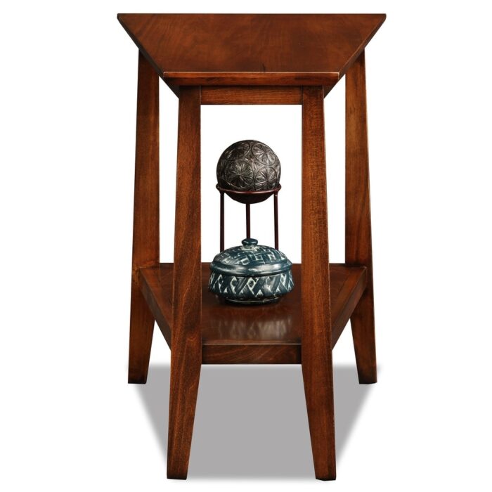 Leick Home 10402 Delton Recliner Wedge Table with Shelf, Sienna - Image 2