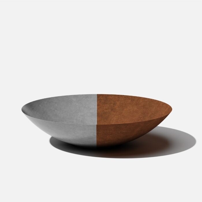 Metallic Series Round Corten Steel Bowl Planter - Image 2