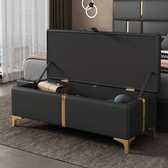 Upholstered Storage Ottoman - Image 2