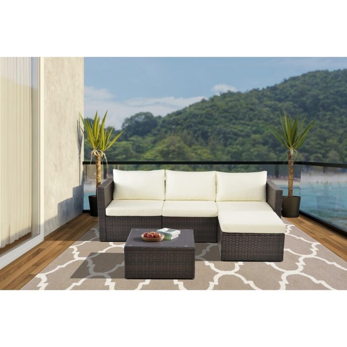 Saint Birch Outdoor 4 - Person Seating Group with Cushions - Image 2