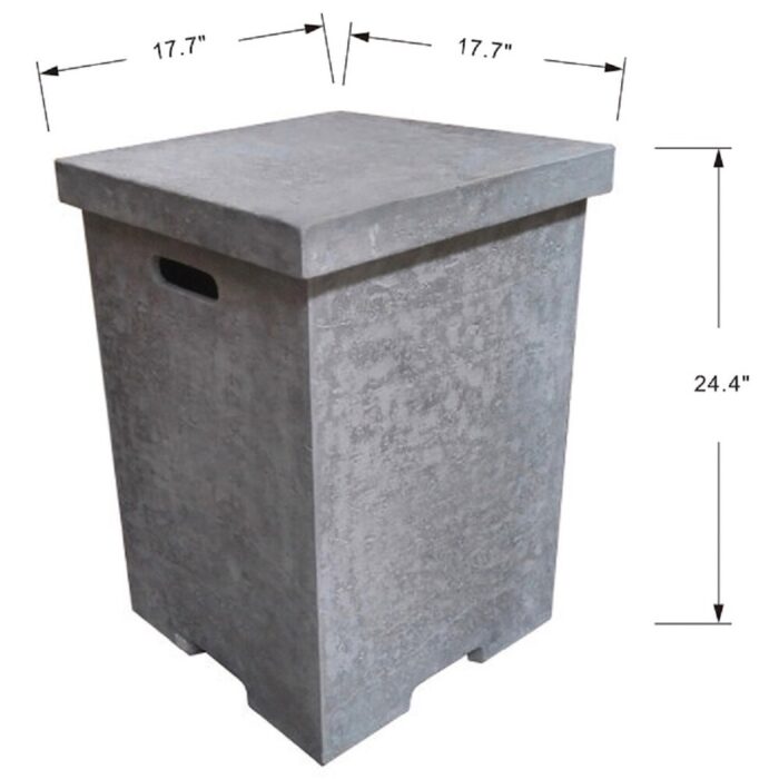 Elementi Grey Propane Fire Pit Tank Cover 18" Square - Image 2
