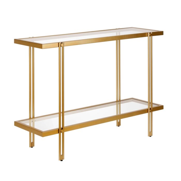 Inez Steel and Glass Console Table - Image 2
