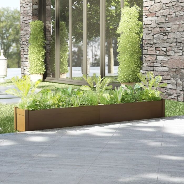 vidaXL Planter Outdoor Patio Raised Garden Bed Flower Box Solid Wood Pine - 78.7"x12.2"x12.2"